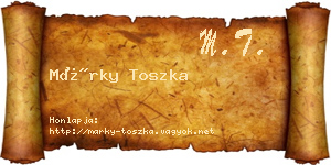 Márky Toszka névjegykártya